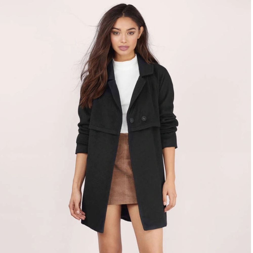 Tobi Trina trench coat in black